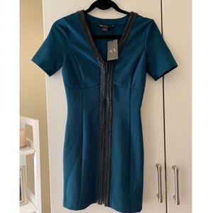 Armani Exchange right blue zip up dress BRAND NEW